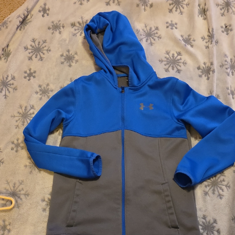 Under Armour Kids Two-Tone Blue and Gray Hoodie 14/16